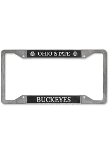 Ohio State Buckeyes Pewter License Plate Frame - Silver