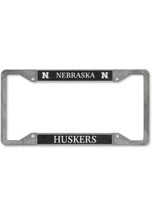 Nebraska Cornhuskers Pewter Design License Plate Frame - Silver