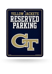 GA Tech Yellow Jackets Metal Parking Sign - Silver