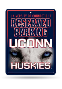 UConn Huskies Metal Parking Sign - Silver