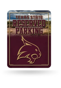 Texas State Bobcats Metal Parking Sign - Silver