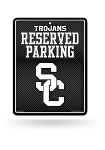 USC Trojans Metal Parking Sign - Black