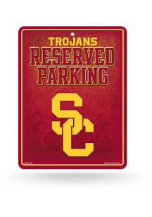 USC Trojans Metal Parking Sign - White