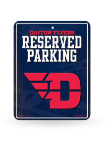 Dayton Flyers Metal Parking Sign - Silver