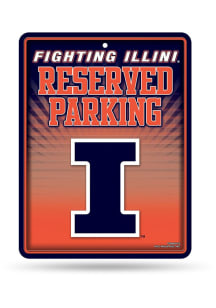 Illinois Fighting Illini Metal Parking Sign - Silver