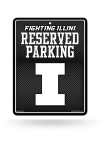 Illinois Fighting Illini Metal Parking Sign - Black
