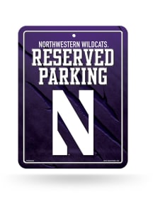 Northwestern Wildcats Metal Parking Sign - Silver