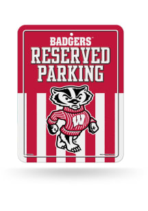 Wisconsin Badgers Metal Parking Sign - Silver