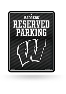 Wisconsin Badgers Metal Parking Sign - Black