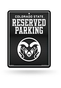 Colorado State Rams Metal Parking Sign - Black