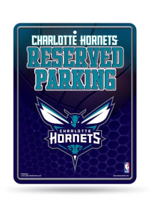 Charlotte Hornets Metal Parking Sign - Silver