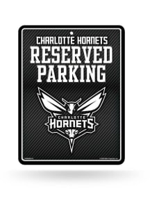 Charlotte Hornets Metal Parking Sign - Black
