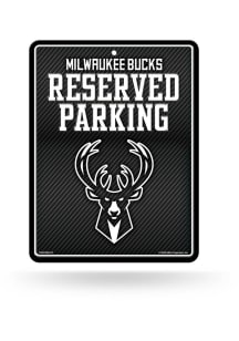 Milwaukee Bucks Metal Parking Sign - Black