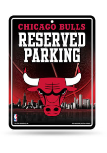 Chicago Bulls Metal Parking Sign - Silver