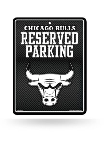 Chicago Bulls Metal Parking Sign - Black