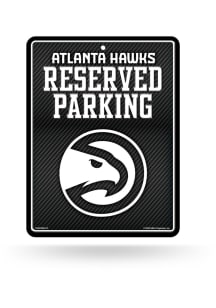 Atlanta Hawks Metal Parking Sign - Black