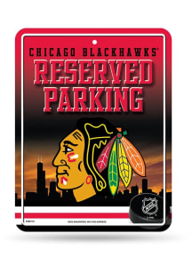 Chicago Blackhawks Metal Parking Sign - Silver