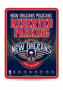New Orleans Pelicans Metal Parking Sign - Silver