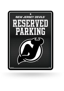 New Jersey Devils Metal Parking Sign - Black
