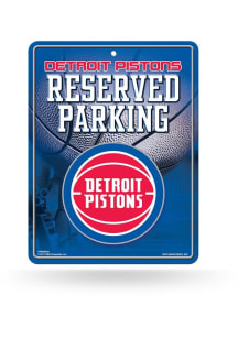 Detroit Pistons Metal Parking Sign - Silver