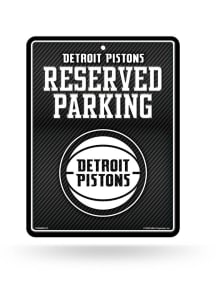 Detroit Pistons Metal Parking Sign - Black