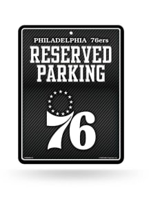 Philadelphia 76ers Metal Parking Sign - Black