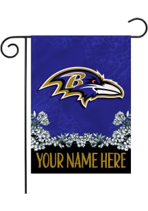Baltimore Ravens Personalized Garden Flag - White