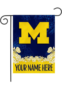 Michigan Wolverines Personalized Garden Flag - White