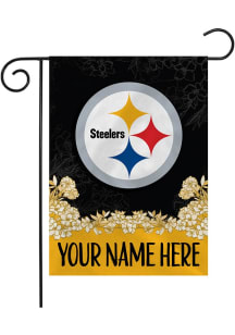 Pittsburgh Steelers Personalized Garden Flag - White