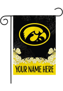 Iowa Hawkeyes Personalized Garden Flag - White