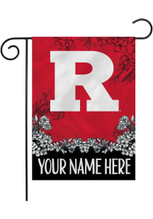 Rutgers Scarlet Knights Personalized Garden Flag - White