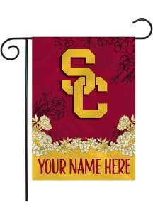 USC Trojans Personalized Garden Flag - White