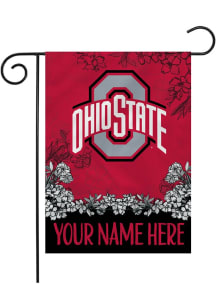 Ohio State Buckeyes Personalized Garden Flag - White