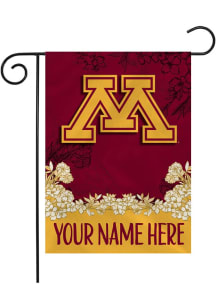 Minnesota Golden Gophers Personalized Garden Flag - White