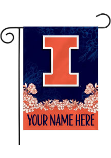 Illinois Fighting Illini Personalized Garden Flag - White