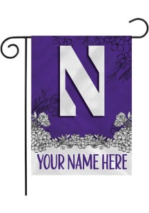 Northwestern Wildcats Personalized Garden Flag - White