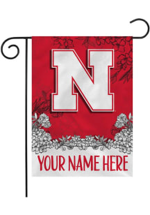 Nebraska Cornhuskers Personalized Garden Flag - White