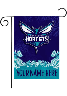 Charlotte Hornets Personalized Garden Flag - White