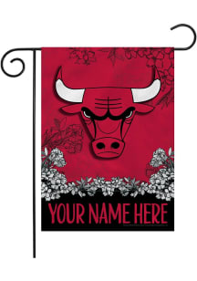 Chicago Bulls Personalized Garden Flag - White