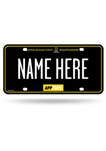 Appalachian State Mountaineers Black Personalized Car Accessory License Plate