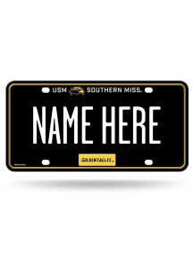 Southern Mississippi Golden Eagles Black Personalized Car Accessory License Plate