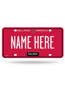 Ball State Cardinals Red Personalized Car Accessory License Plate