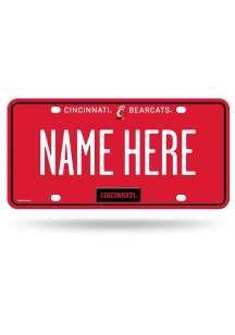 Cincinnati Bearcats Red Personalized Car Accessory License Plate