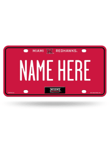 Miami RedHawks Red Personalized Car Accessory License Plate
