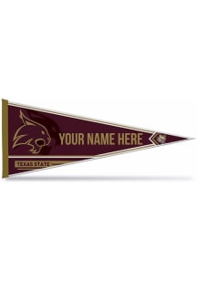 Texas State Bobcats Personalized Felt Pennant - White