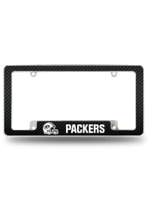 Green Bay Packers All Over Carbon Fiber License Plate Frame - Black