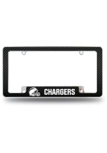 Los Angeles Chargers All Over Carbon Fiber License Plate Frame - Black