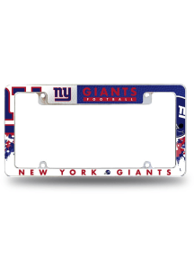 New York Giants All Over Chrome License Plate Frame - Silver