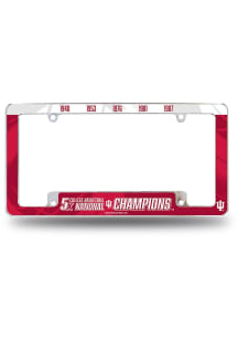 Indiana Hoosiers All Over Chrome 5X National Champ License Plate Frame - Red