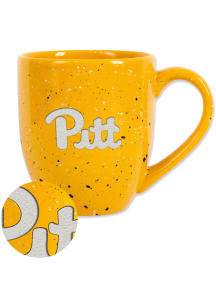Pitt Panthers 16oz Team Logo Speckled Ceramic Mug - Yellow